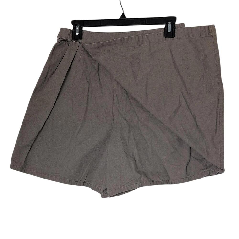 White Stag Skort Womens 10‎ Taupe Khaki Wrap Front Shorts Elastic Waist Casual
